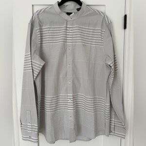 Armani Exchange A|X Men’s Band Collar Button Down Shirt XXL 100% Cotton BNWT